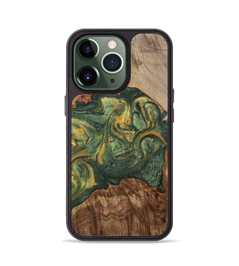 iPhone 13 Pro Wood+Resin Phone Case - Jayceon (Green, 702285)