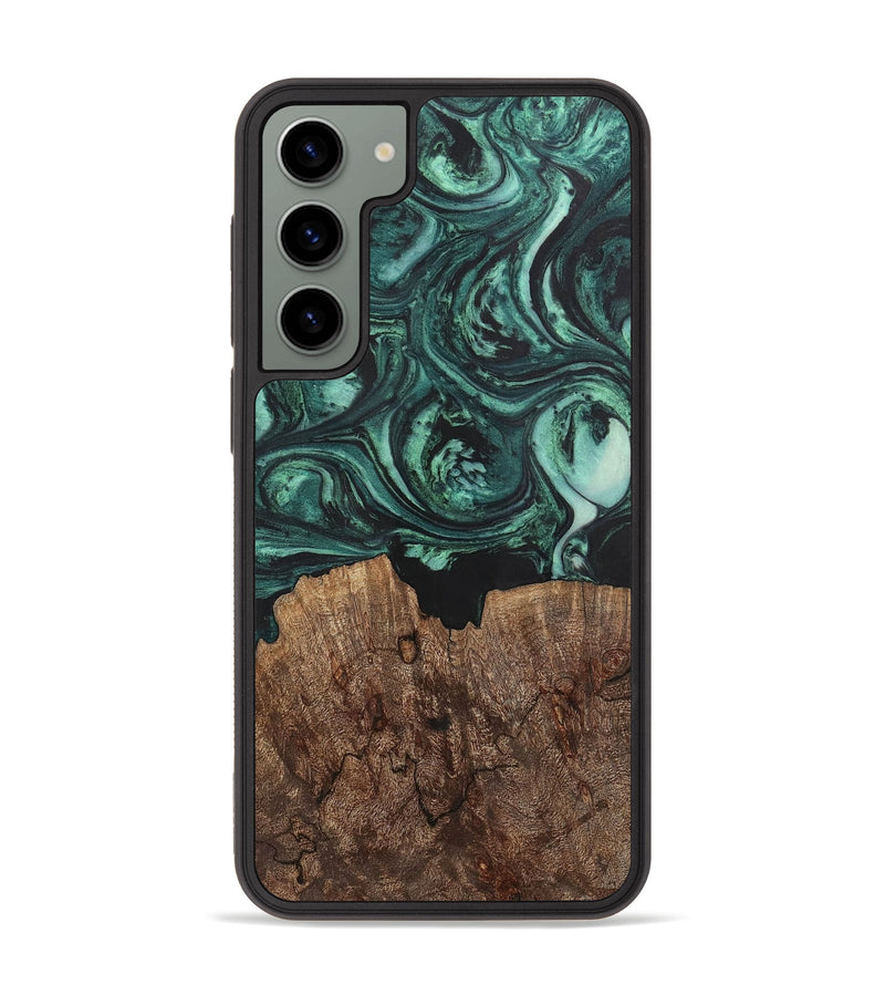 Galaxy S23 Plus Wood+Resin Phone Case - Emanuel (Green, 702287)