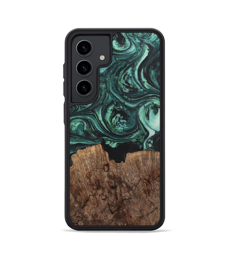 Galaxy S24 Wood+Resin Phone Case - Emanuel (Green, 702287)