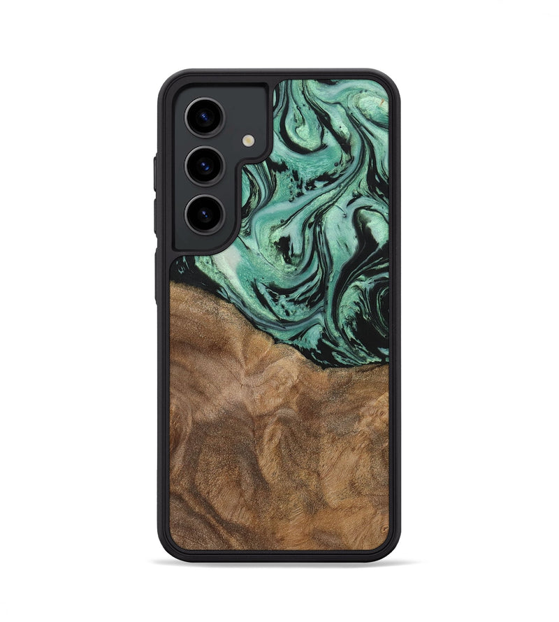 Galaxy S24 Wood+Resin Phone Case - Jewell (Green, 702289)