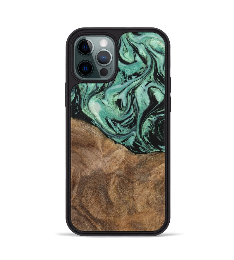 iPhone 12 Pro Wood+Resin Phone Case - Jewell (Green, 702289)