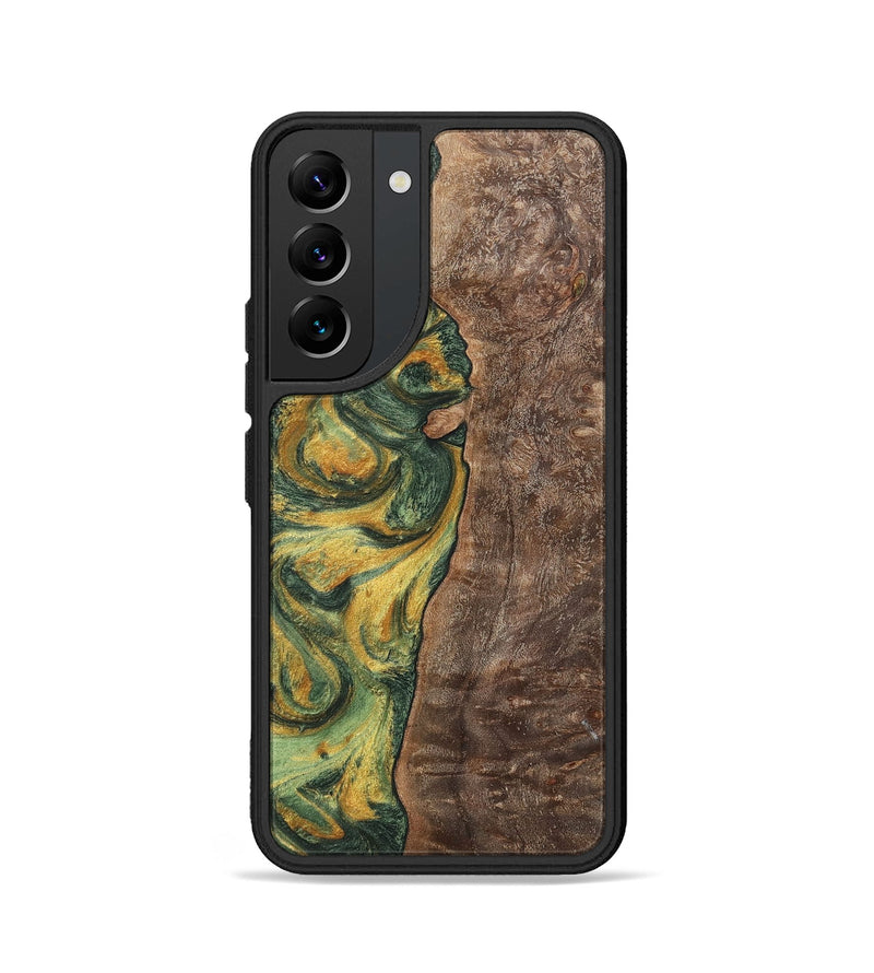 Galaxy S22 Wood+Resin Phone Case - Hanna (Green, 702290)