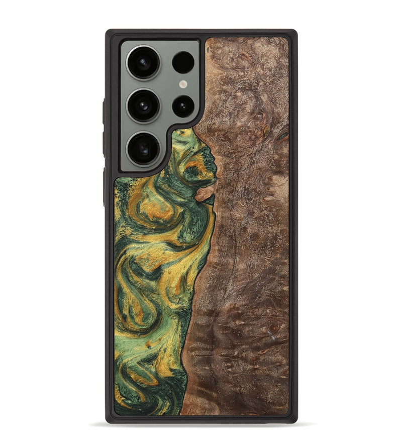 Galaxy S23 Ultra Wood+Resin Phone Case - Hanna (Green, 702290)