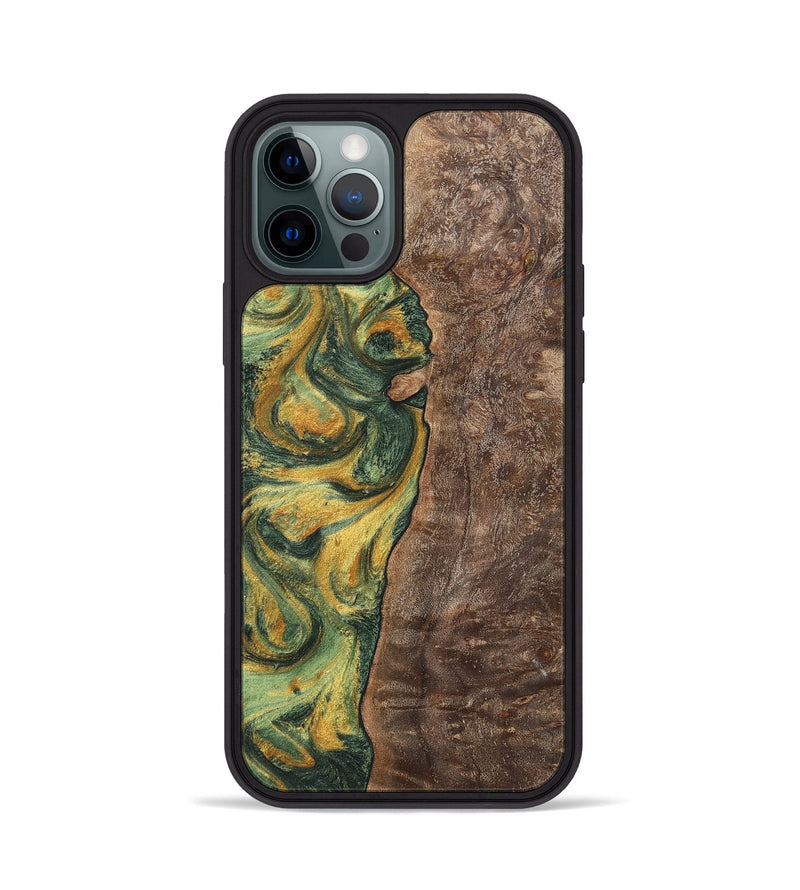 iPhone 12 Pro Wood+Resin Phone Case - Hanna (Green, 702290)