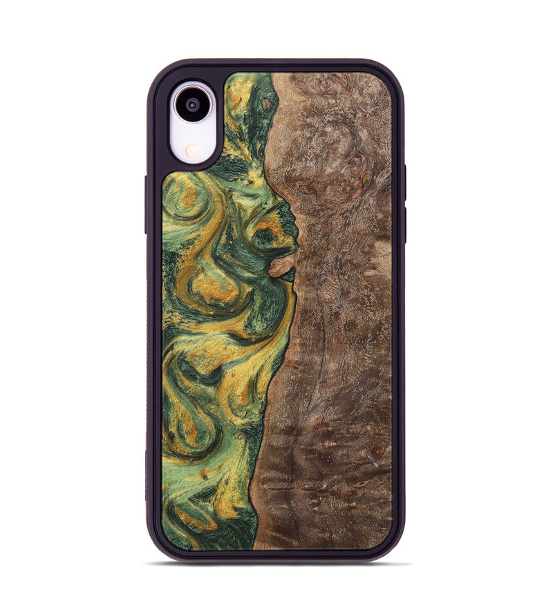 iPhone Xr Wood+Resin Phone Case - Hanna (Green, 702290)