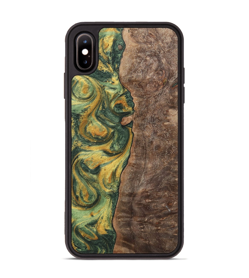 iPhone Xs Max Wood+Resin Phone Case - Hanna (Green, 702290)