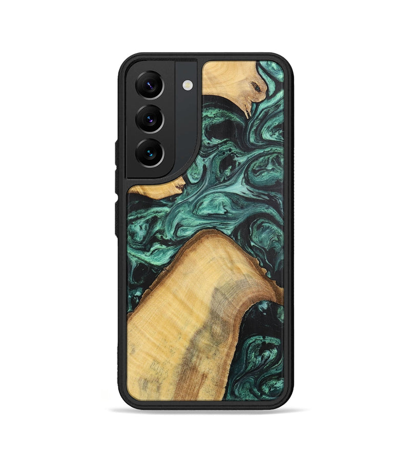 Galaxy S22 Wood+Resin Phone Case - Hudson (Green, 702294)