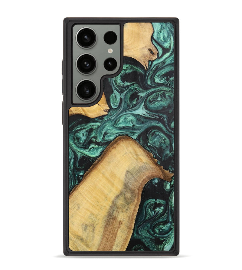 Galaxy S23 Ultra Wood+Resin Phone Case - Hudson (Green, 702294)