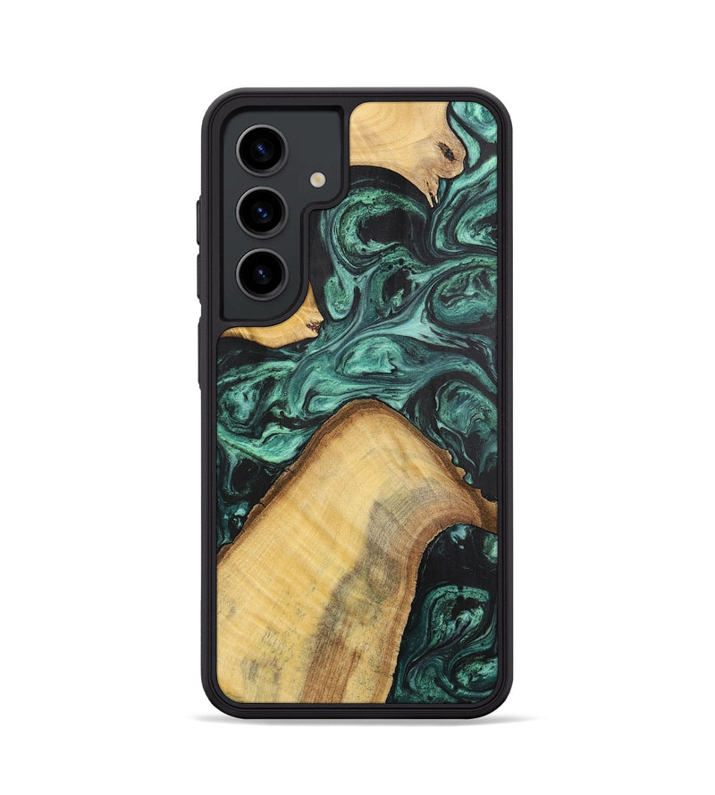 Galaxy S24 Wood+Resin Phone Case - Hudson (Green, 702294)