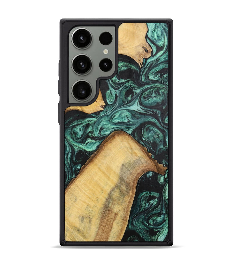 Galaxy S24 Ultra Wood+Resin Phone Case - Hudson (Green, 702294)