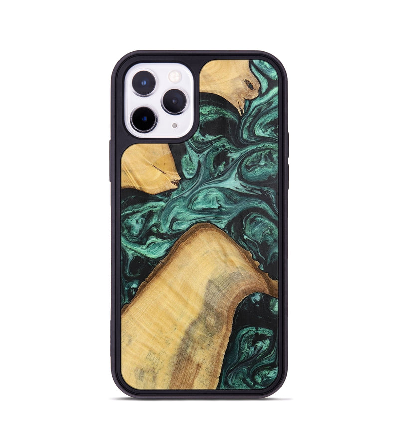 iPhone 11 Pro Wood+Resin Phone Case - Hudson (Green, 702294)