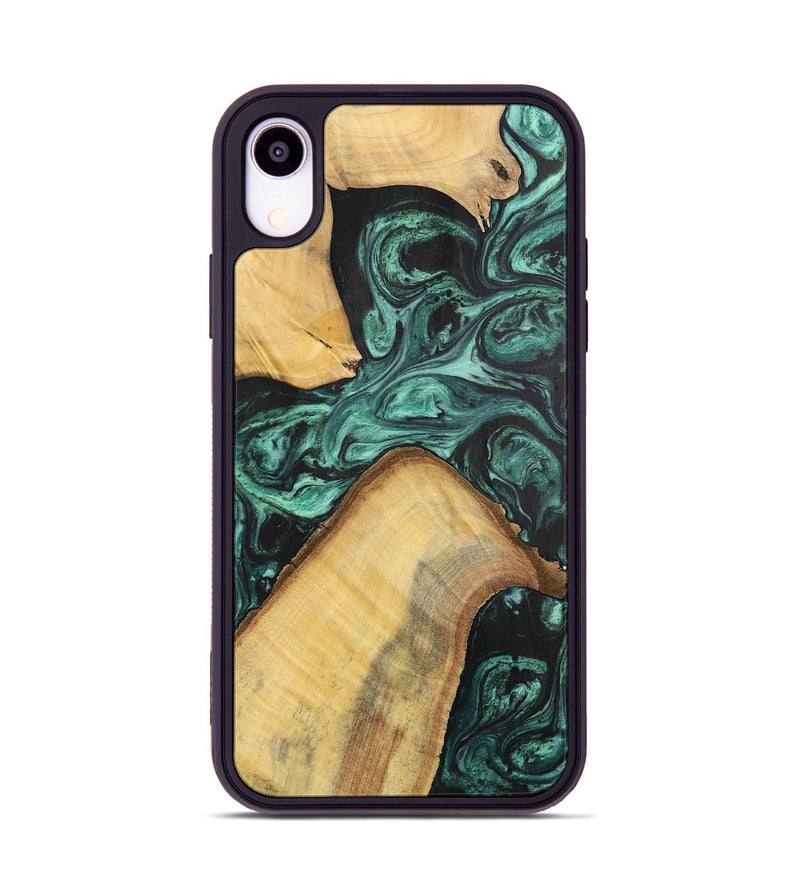 iPhone Xr Wood+Resin Phone Case - Hudson (Green, 702294)