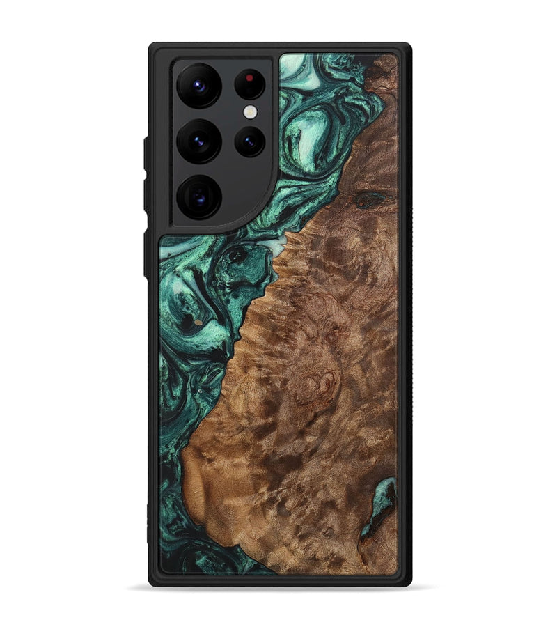 Galaxy S22 Ultra Wood+Resin Phone Case - Kristopher (Green, 702296)