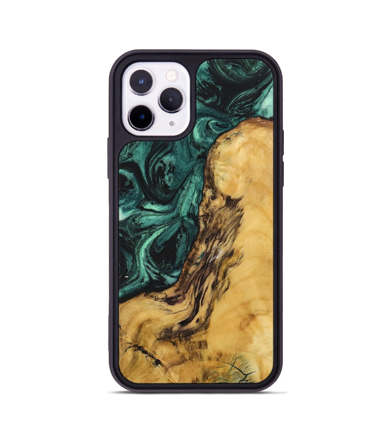 iPhone 11 Pro Wood+Resin Phone Case - Lane (Green, 702297)