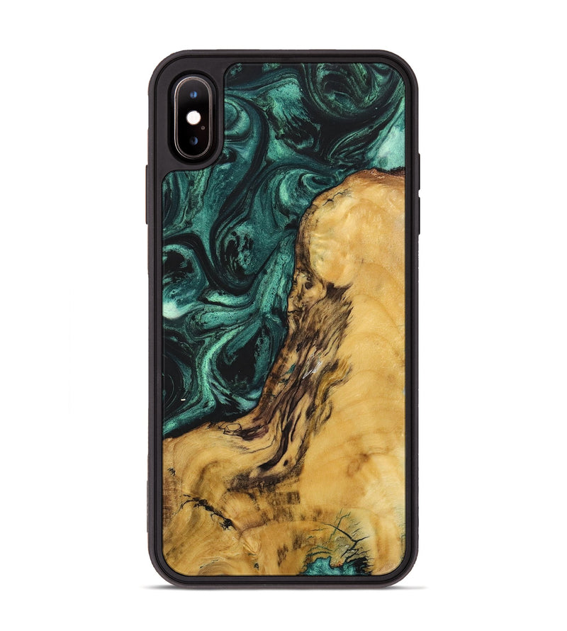 iPhone Xs Max Wood+Resin Phone Case - Lane (Green, 702297)