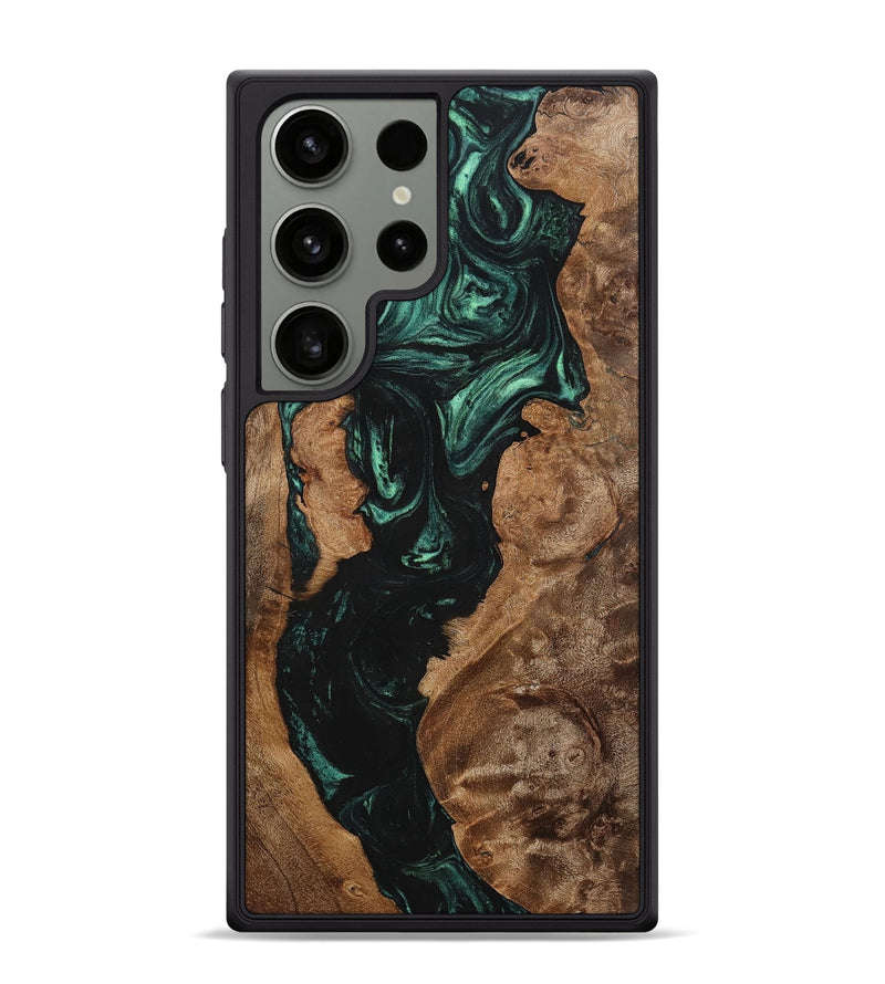 Galaxy S24 Ultra Wood+Resin Phone Case - Franklin (Green, 702300)