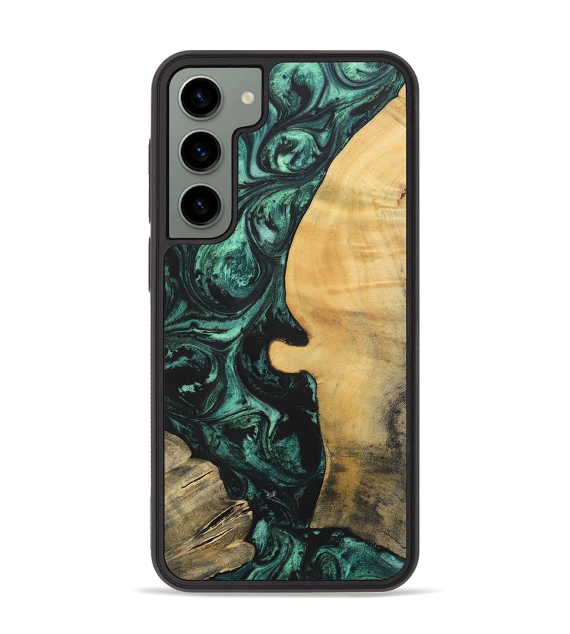 Galaxy S23 Plus Wood+Resin Phone Case - Melody (Green, 702304)