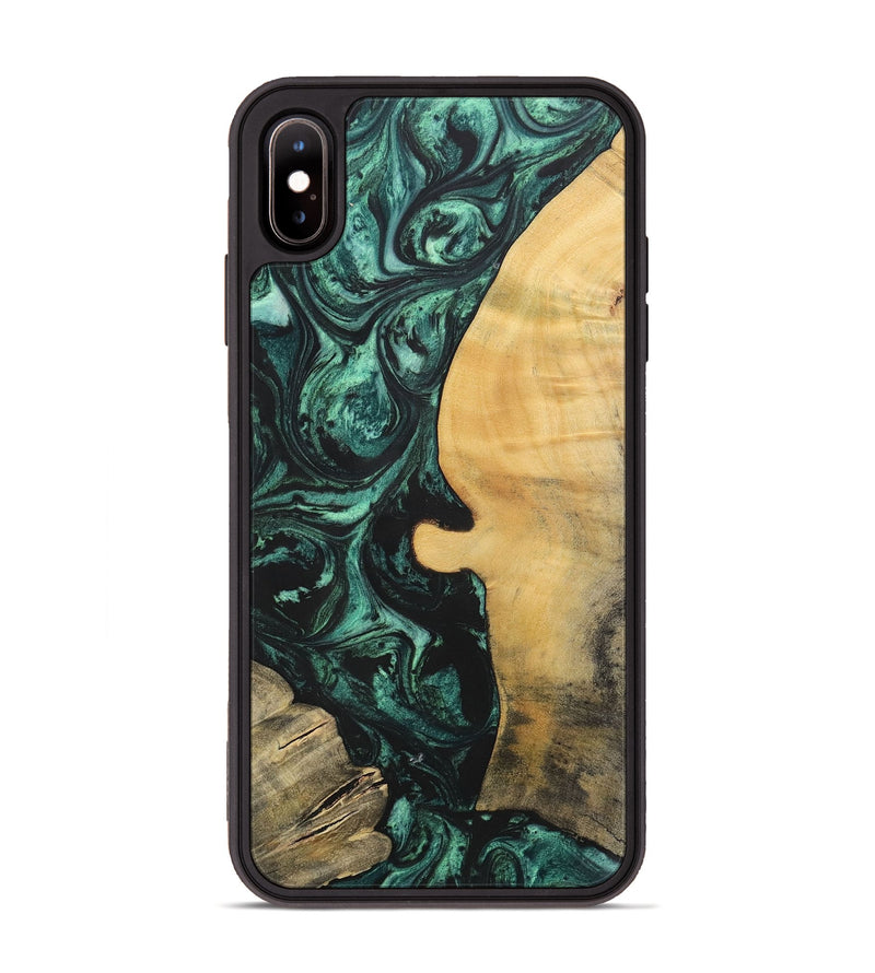 iPhone Xs Max Wood+Resin Phone Case - Melody (Green, 702304)