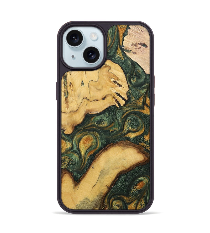iPhone 15 Wood+Resin Phone Case - Timothy (Mosaic, 702306)