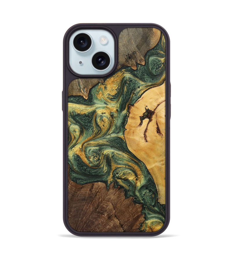 iPhone 15 Wood+Resin Phone Case - Raquel (Mosaic, 702310)