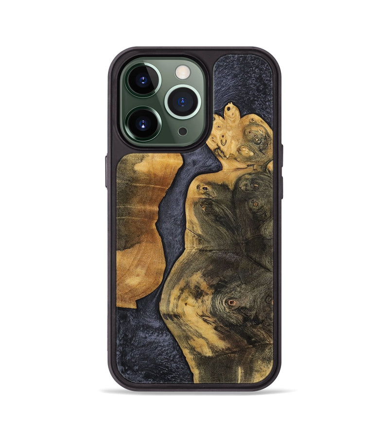 iPhone 13 Pro Wood+Resin Phone Case - Clayton (Pure Black, 702314)