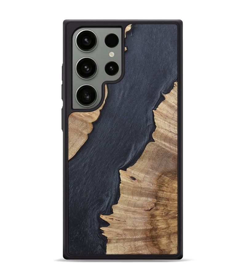 Galaxy S24 Ultra Wood+Resin Phone Case - Bobby (Pure Black, 702315)
