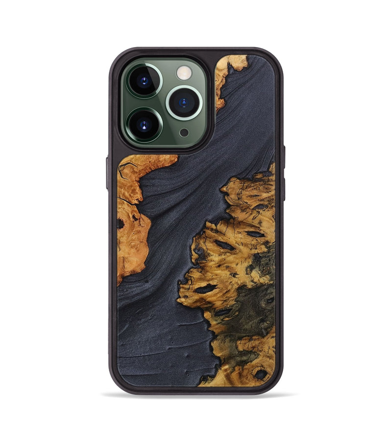 iPhone 13 Pro Wood+Resin Phone Case - Trenton (Pure Black, 702317)