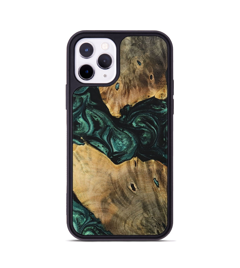 iPhone 11 Pro Wood+Resin Phone Case - Jonah (Green, 702326)