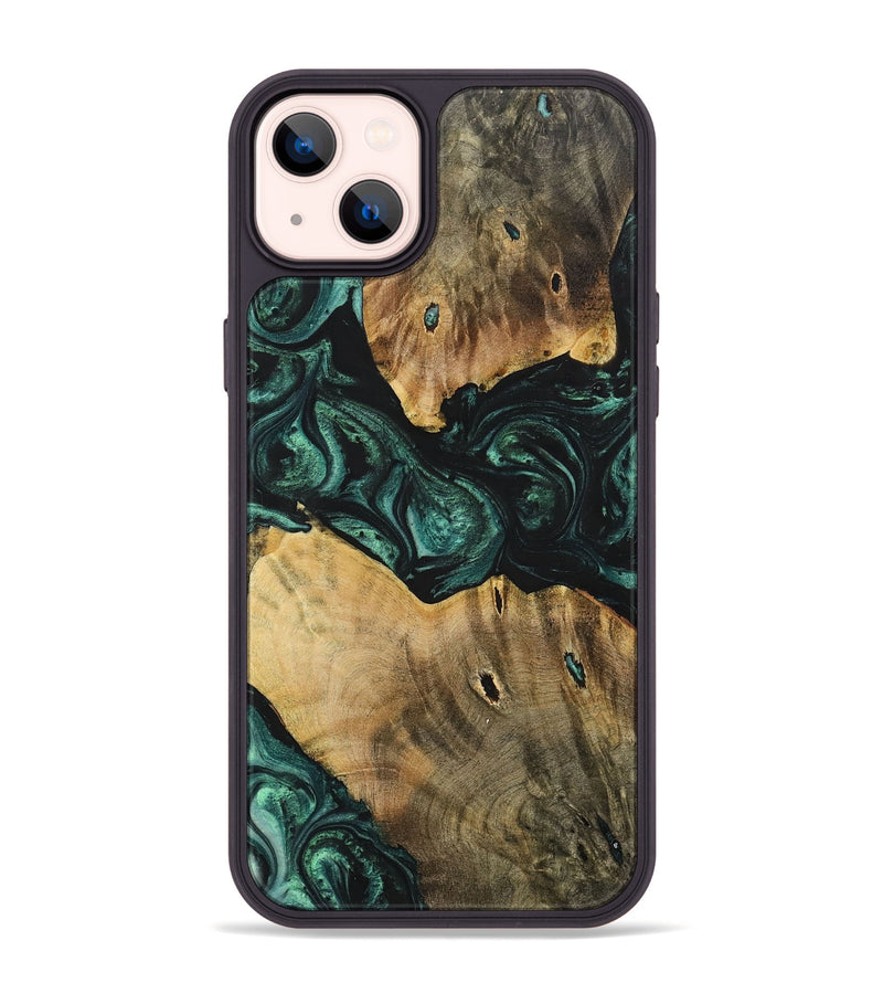 iPhone 14 Plus Wood+Resin Phone Case - Jonah (Green, 702326)