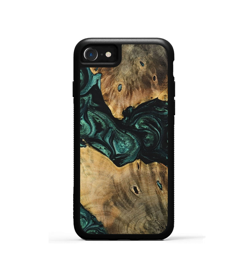 iPhone SE Wood+Resin Phone Case - Jonah (Green, 702326)