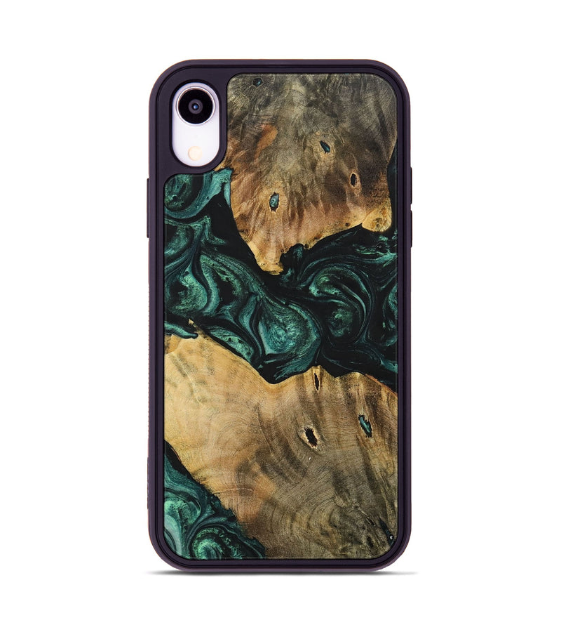 iPhone Xr Wood+Resin Phone Case - Jonah (Green, 702326)