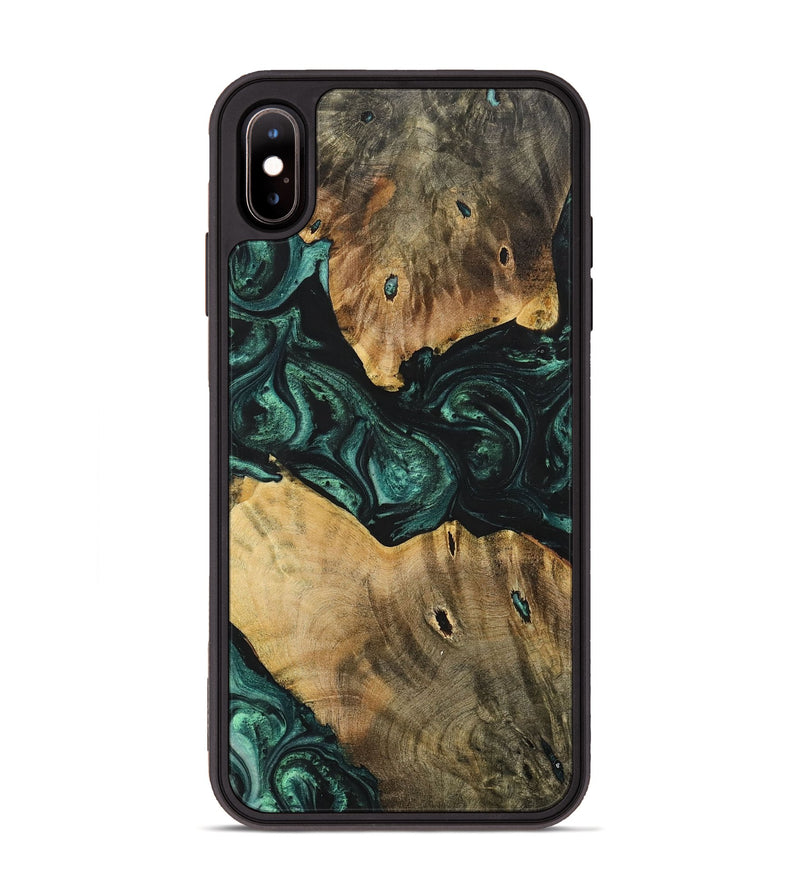 iPhone Xs Max Wood+Resin Phone Case - Jonah (Green, 702326)