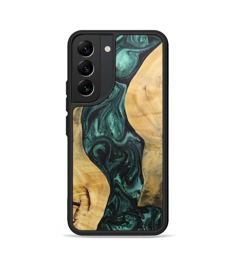 Galaxy S22 Wood+Resin Phone Case - Deloris (Green, 702327)