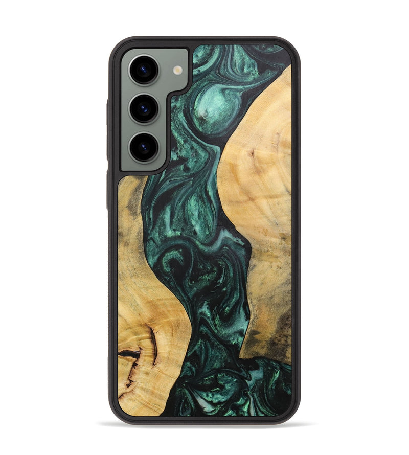 Galaxy S23 Plus Wood+Resin Phone Case - Deloris (Green, 702327)