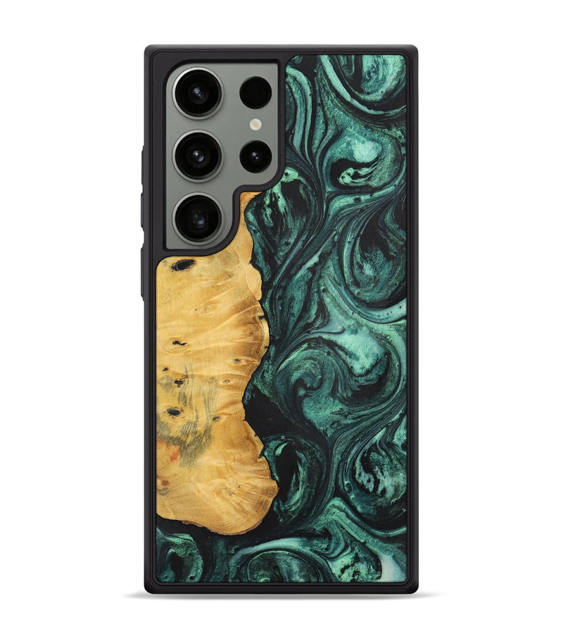 Galaxy S24 Ultra Wood+Resin Phone Case - Brody (Green, 702328)