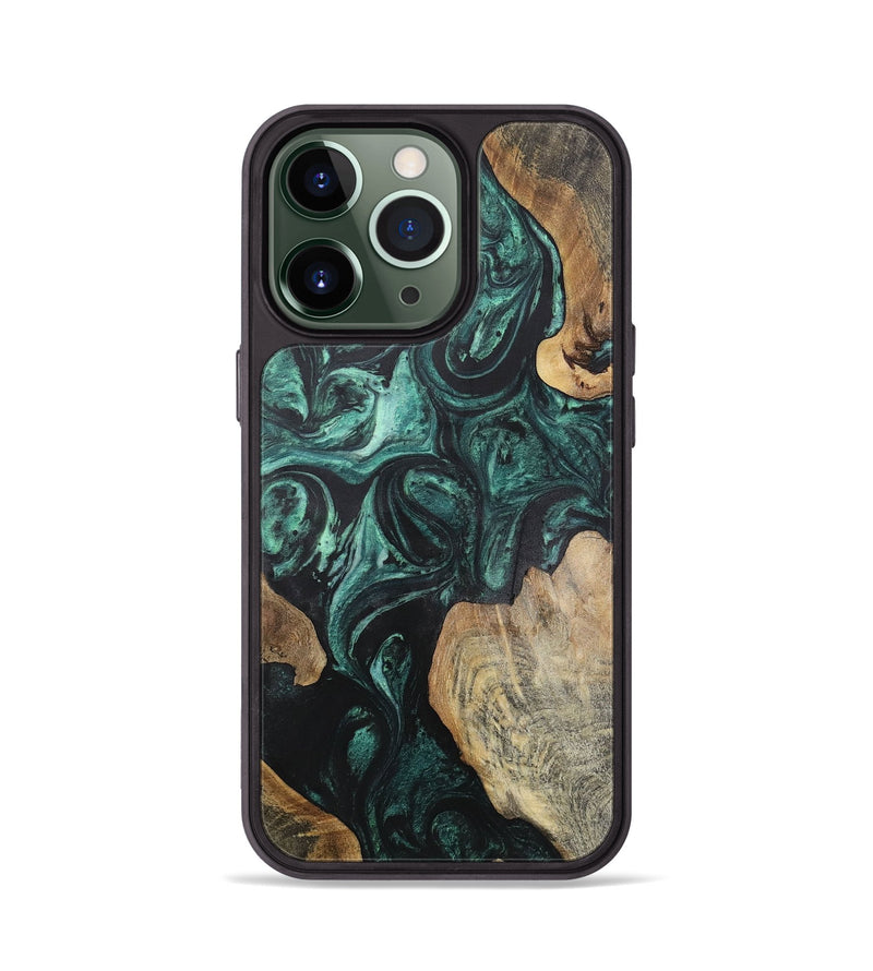 iPhone 13 Pro Wood+Resin Phone Case - Mario (Green, 702329)