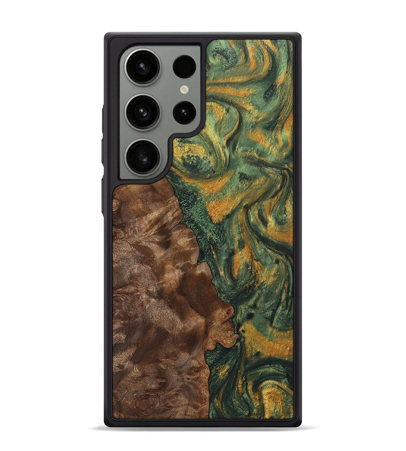 Galaxy S24 Ultra Wood+Resin Phone Case - Ariel (Green, 702333)