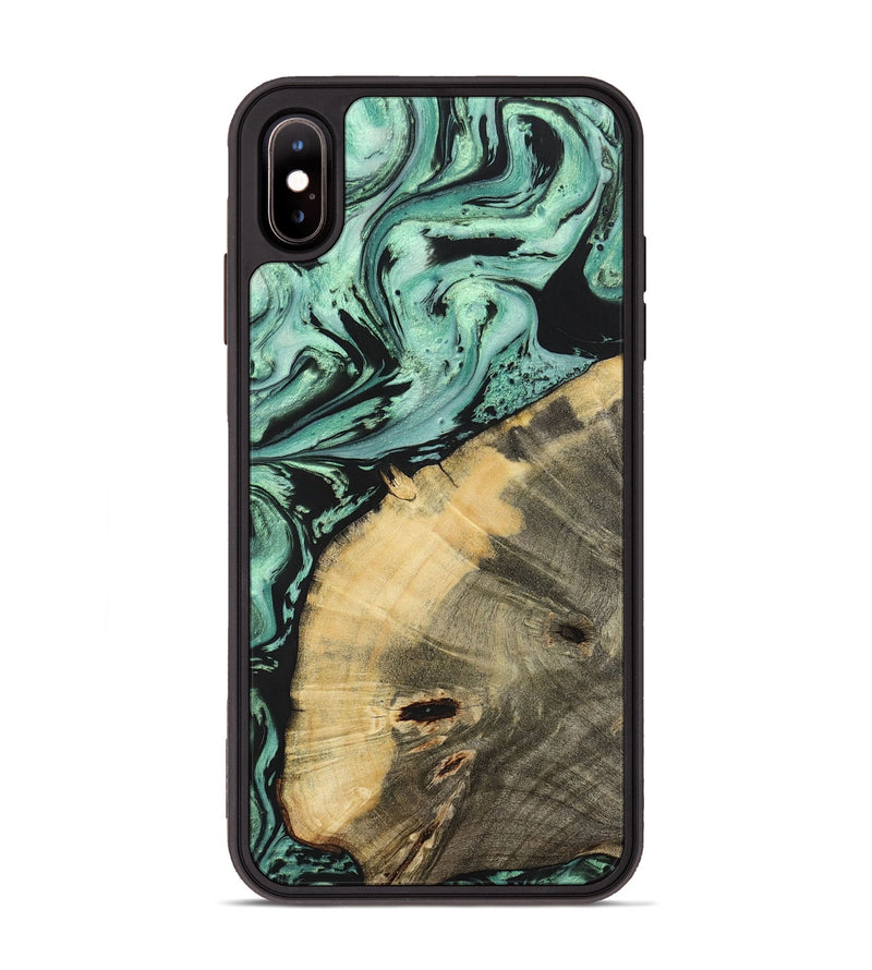 iPhone Xs Max Wood+Resin Phone Case - Dawson (Green, 702339)
