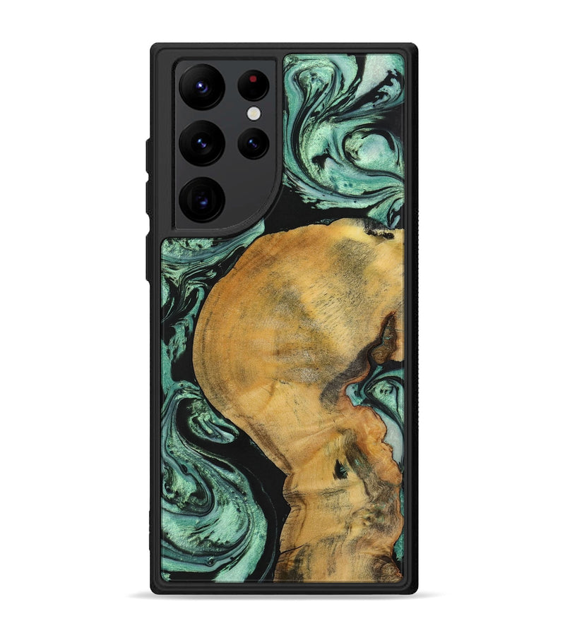 Galaxy S22 Ultra Wood+Resin Phone Case - Morris (Green, 702342)