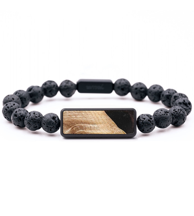 Lava Bead Wood+Resin Bracelet - Imani (Pure Black, 702478)