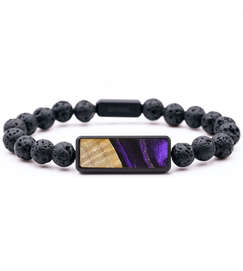 Lava Bead Wood+Resin Bracelet - Braelynn (Purple, 702494)