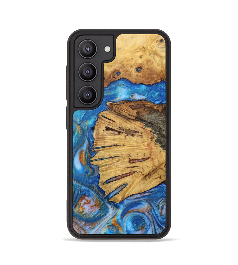 Galaxy S23 Wood+Resin Phone Case - Danny (Teal & Gold, 702520)
