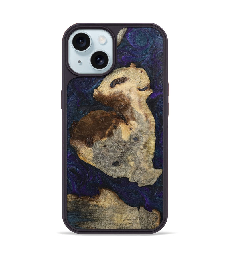 iPhone 15 Wood+Resin Phone Case - Tori (Mosaic, 702565)