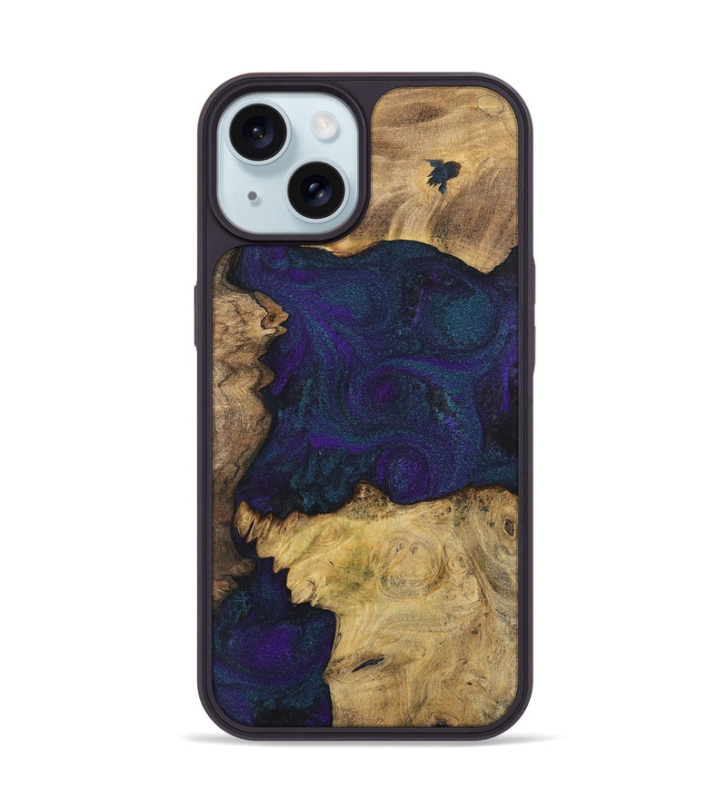 iPhone 15 Wood+Resin Phone Case - Mason (Mosaic, 702573)