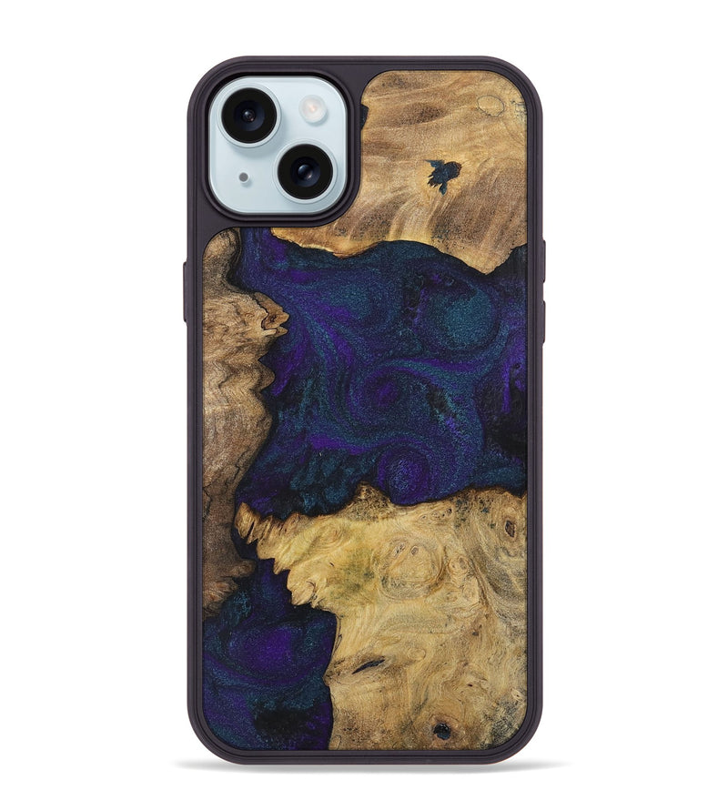 iPhone 15 Plus Wood+Resin Phone Case - Mason (Mosaic, 702573)