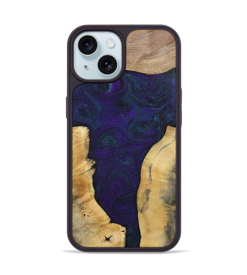 iPhone 15 Wood+Resin Phone Case - Ginger (Mosaic, 702574)