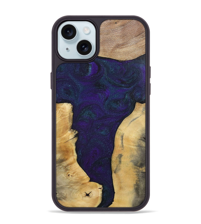 iPhone 15 Plus Wood+Resin Phone Case - Ginger (Mosaic, 702574)