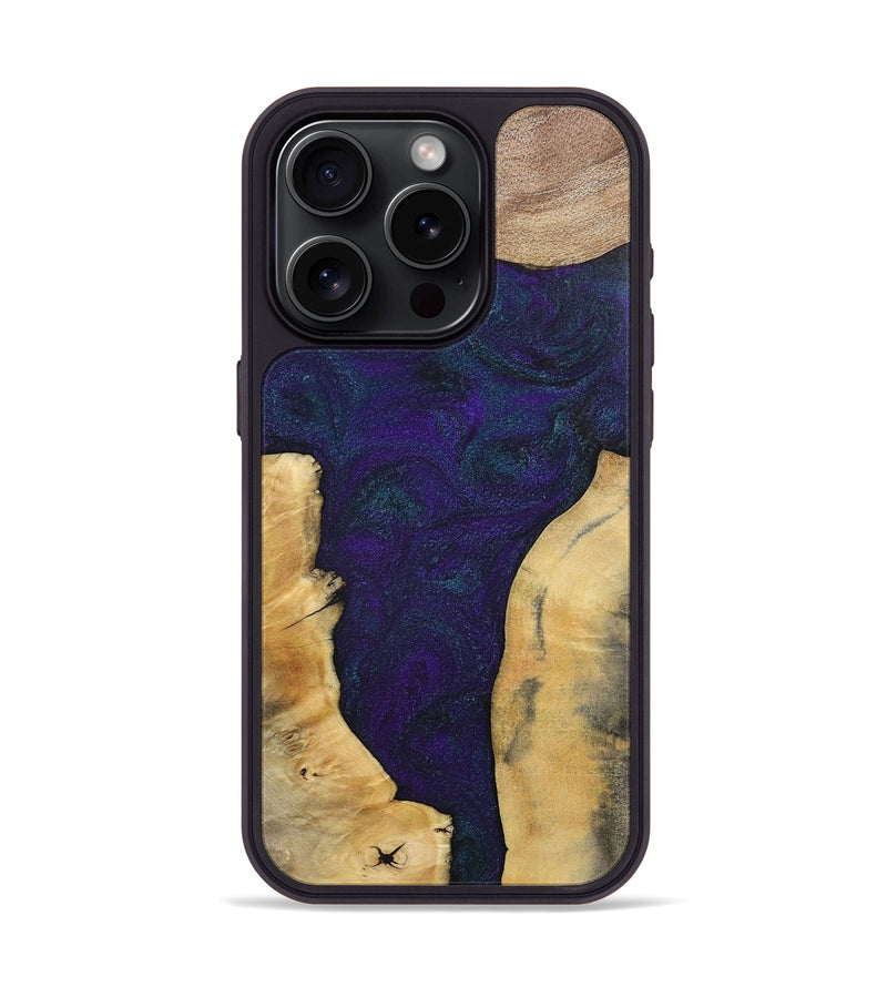 iPhone 15 Pro Wood+Resin Phone Case - Ginger (Mosaic, 702574)