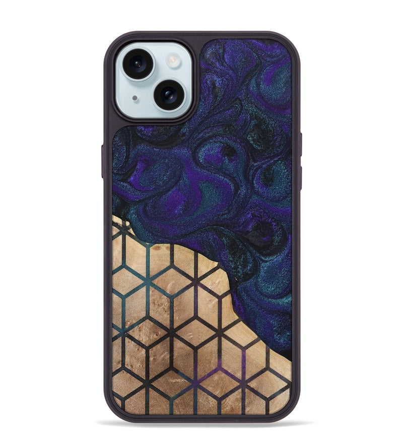 iPhone 15 Plus Wood+Resin Phone Case - Isla (Pattern, 702580)