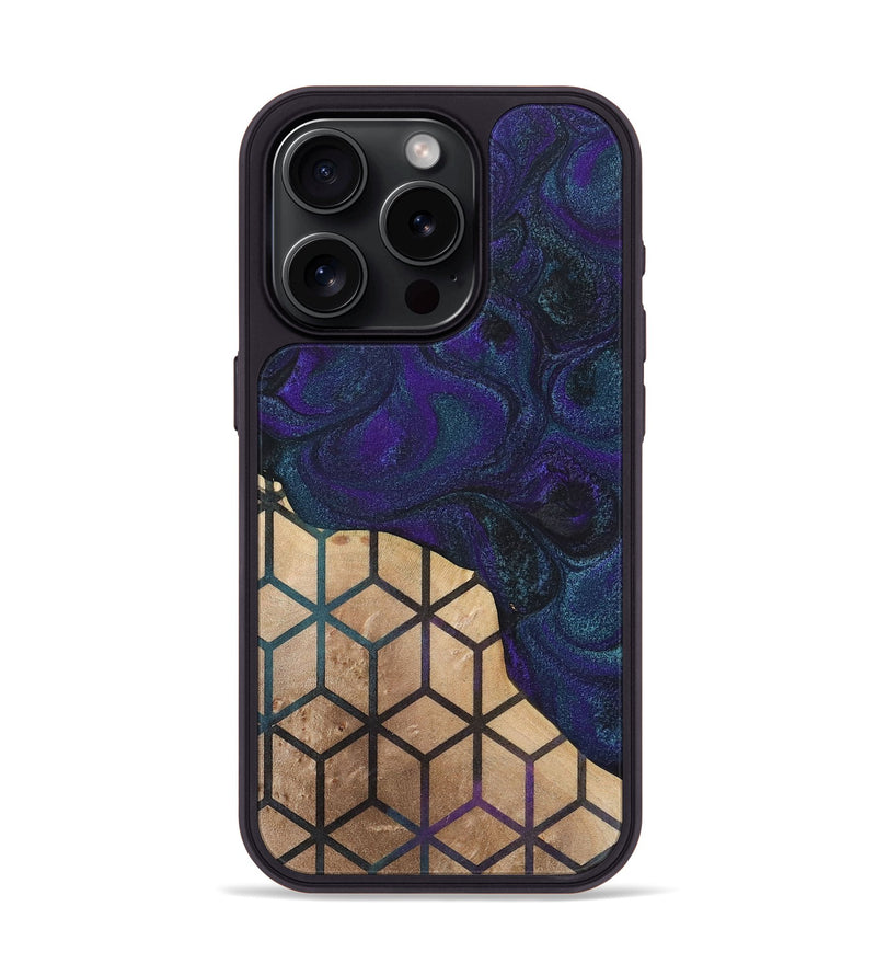 iPhone 15 Pro Wood+Resin Phone Case - Isla (Pattern, 702580)